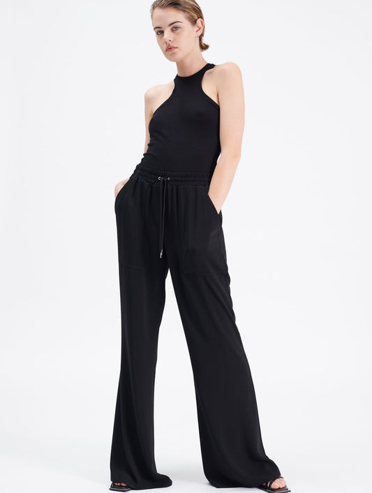 Flared crepe joggers