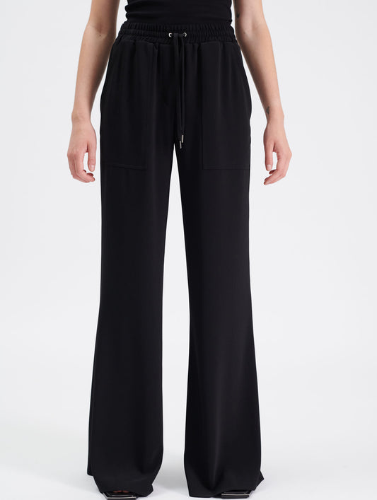 Flared crepe joggers