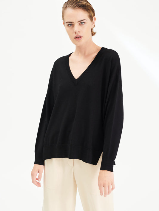 Pull coupe loose en laine