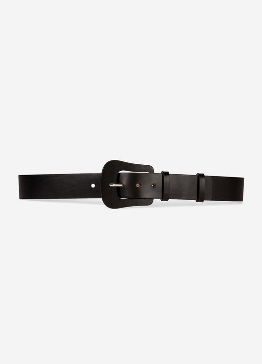 Large ceinture en cuir noir
